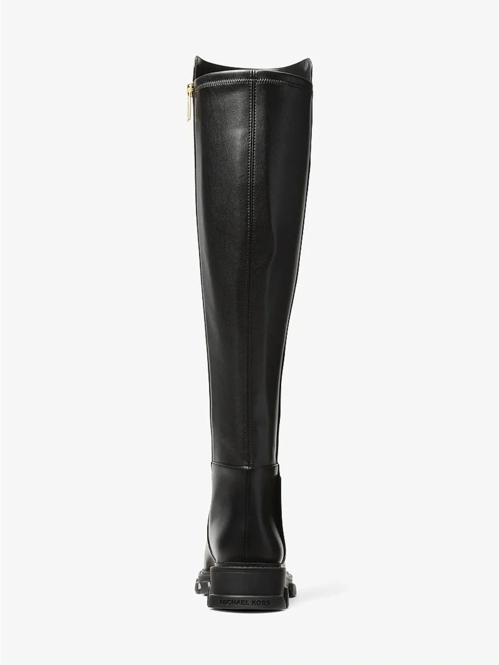 Michael Kors Black Leather Over-the-Knee Lug Sole Ridley Boots NWOB